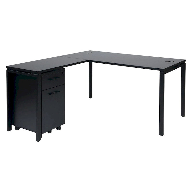 Bureau d'ordinateur d'angle en métal Prado