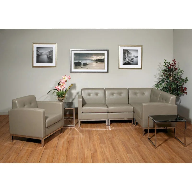Chaise d'angle en similicuir Wall Street