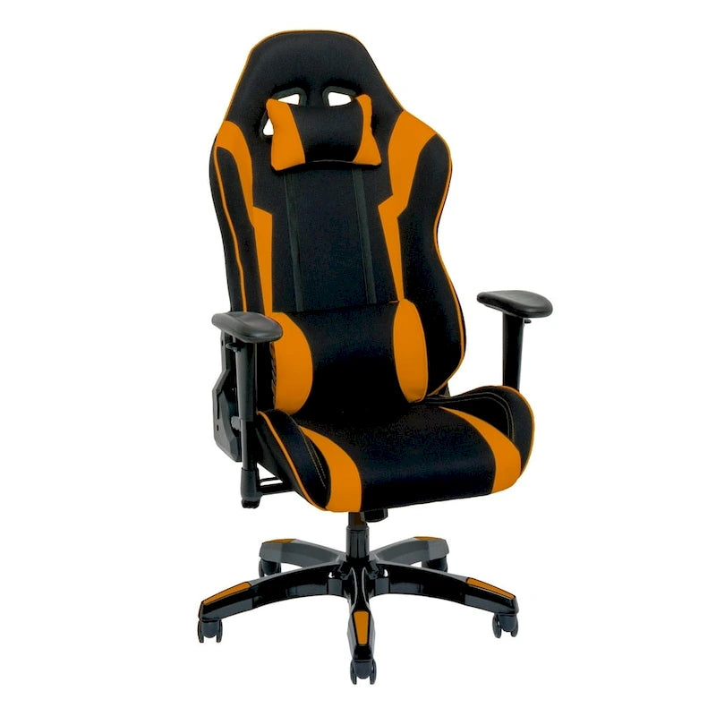 Chaise de jeu ergonomique à dossier haut Porch & Den Banton en cuir reconstitué, tissu et maille