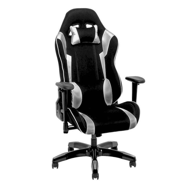 Chaise de jeu ergonomique à dossier haut Porch & Den Banton en cuir reconstitué, tissu et maille