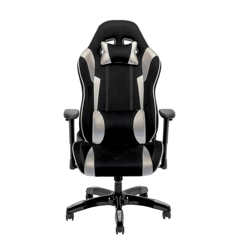 Chaise de jeu ergonomique à dossier haut Porch & Den Banton en cuir reconstitué, tissu et maille