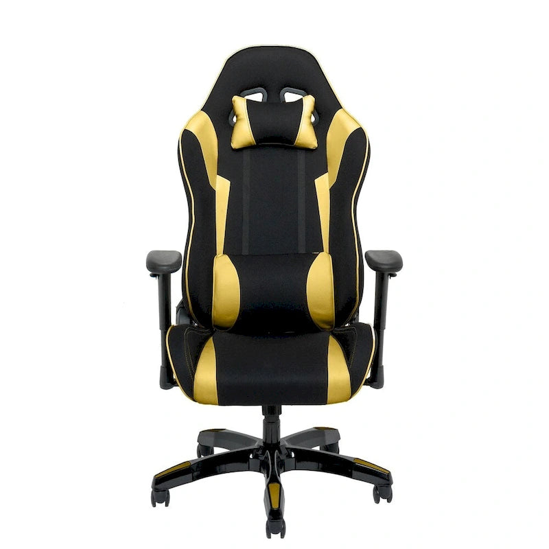 Chaise de jeu ergonomique à dossier haut Porch & Den Banton en cuir reconstitué, tissu et maille
