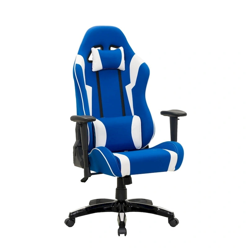 Chaise de jeu ergonomique à dossier haut Porch & Den Banton en cuir reconstitué, tissu et maille