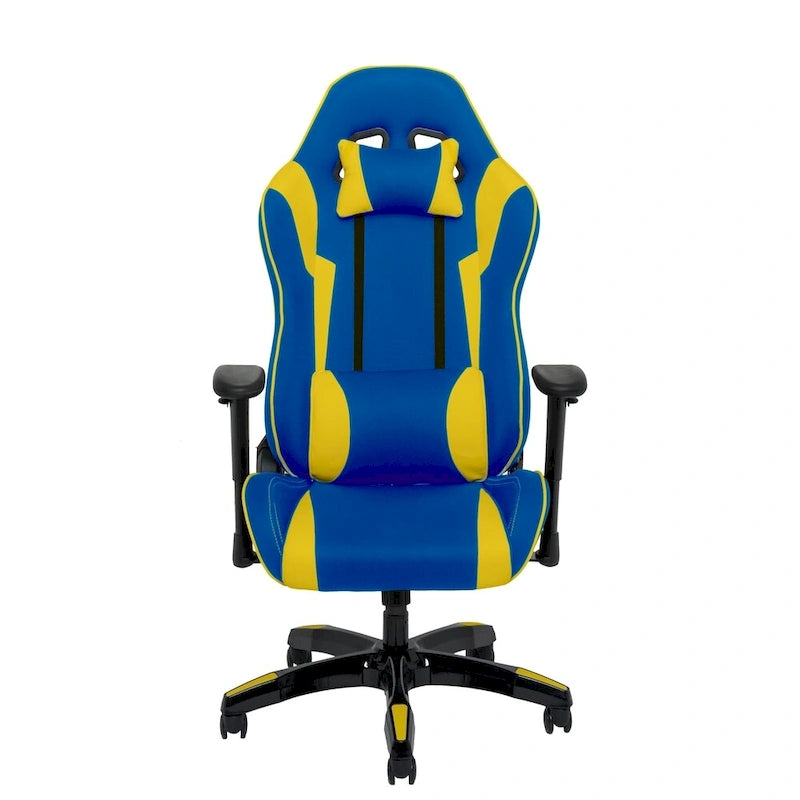 Chaise de jeu ergonomique à dossier haut Porch & Den Banton en cuir reconstitué, tissu et maille