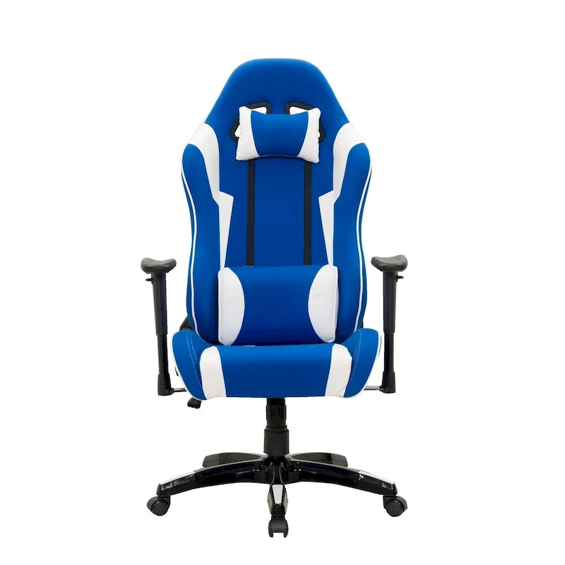 Chaise de jeu ergonomique à dossier haut Porch & Den Banton en cuir reconstitué, tissu et maille