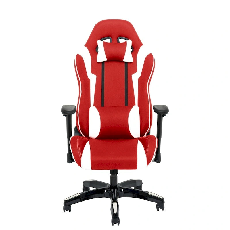 Chaise de jeu ergonomique à dossier haut Porch & Den Banton en cuir reconstitué, tissu et maille