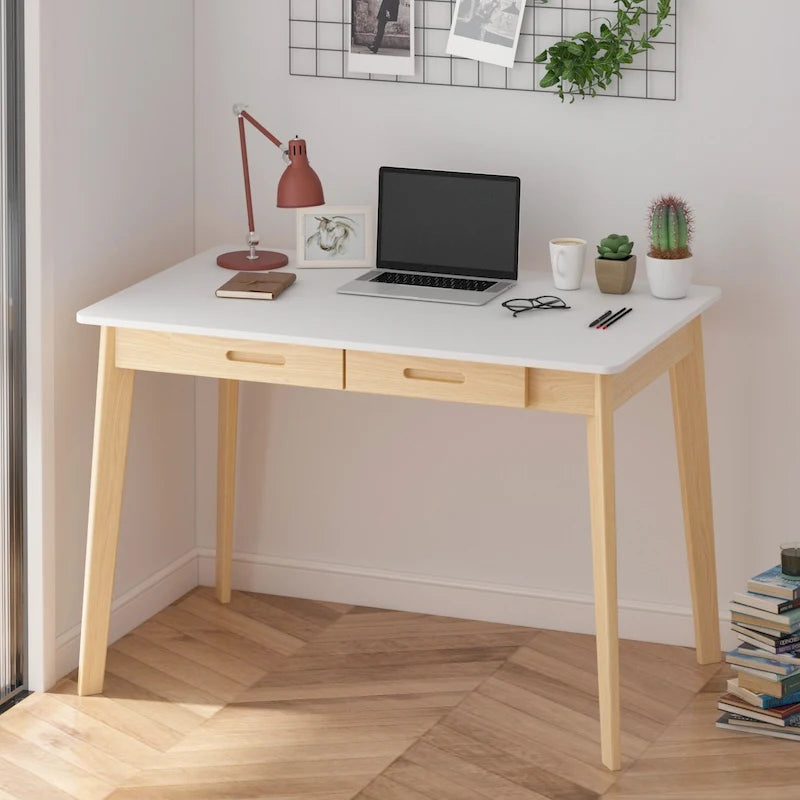 Bureau classique de 39,4 po de large, bureau d'écriture avec tiroirs