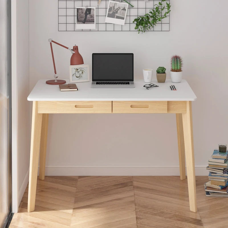 Bureau classique de 39,4 po de large, bureau d'écriture avec tiroirs