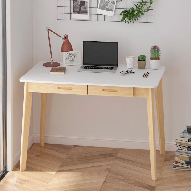 Bureau classique de 39,4 po de large, bureau d'écriture avec tiroirs