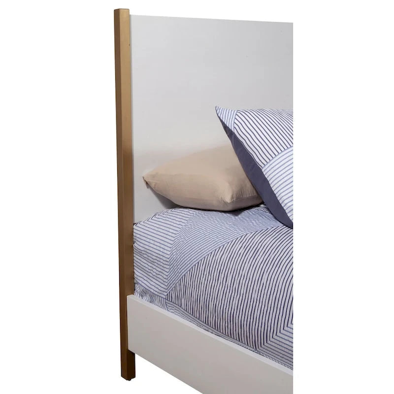 Lit Madelyn en bois avec panneau, de marque Alpine Furniture, en blanc