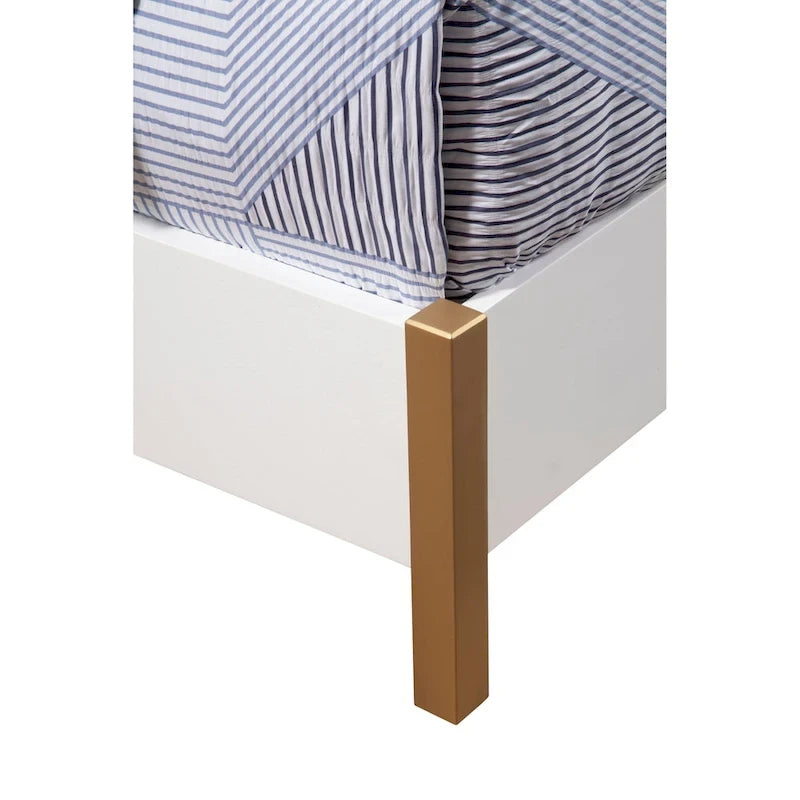 Lit Madelyn en bois avec panneau, de marque Alpine Furniture, en blanc