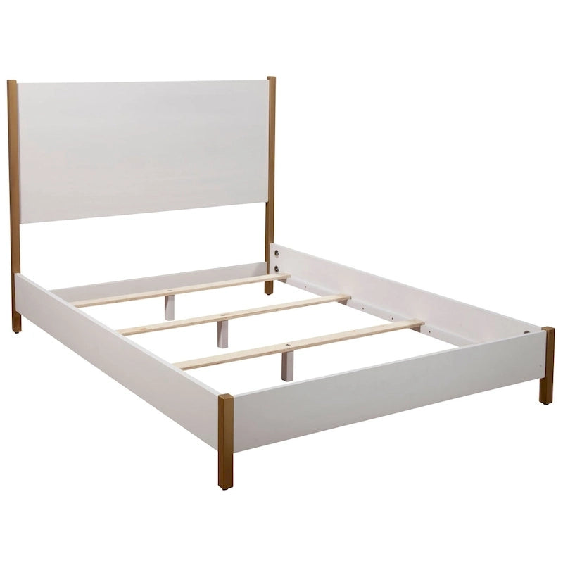 Lit Madelyn en bois avec panneau, de marque Alpine Furniture, en blanc