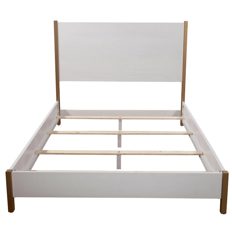 Lit Madelyn en bois avec panneau, de marque Alpine Furniture, en blanc