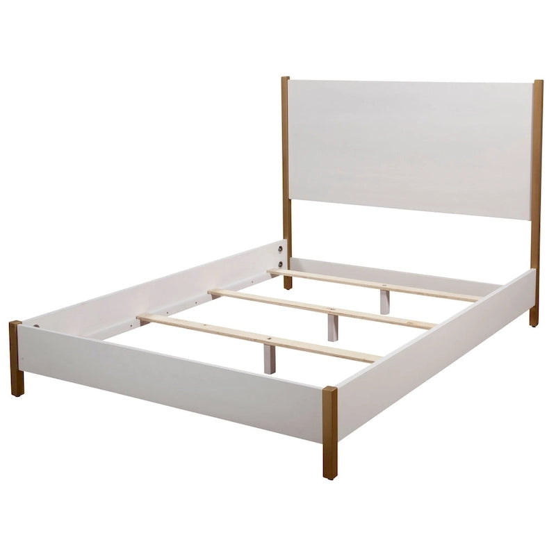 Lit Madelyn en bois avec panneau, de marque Alpine Furniture, en blanc