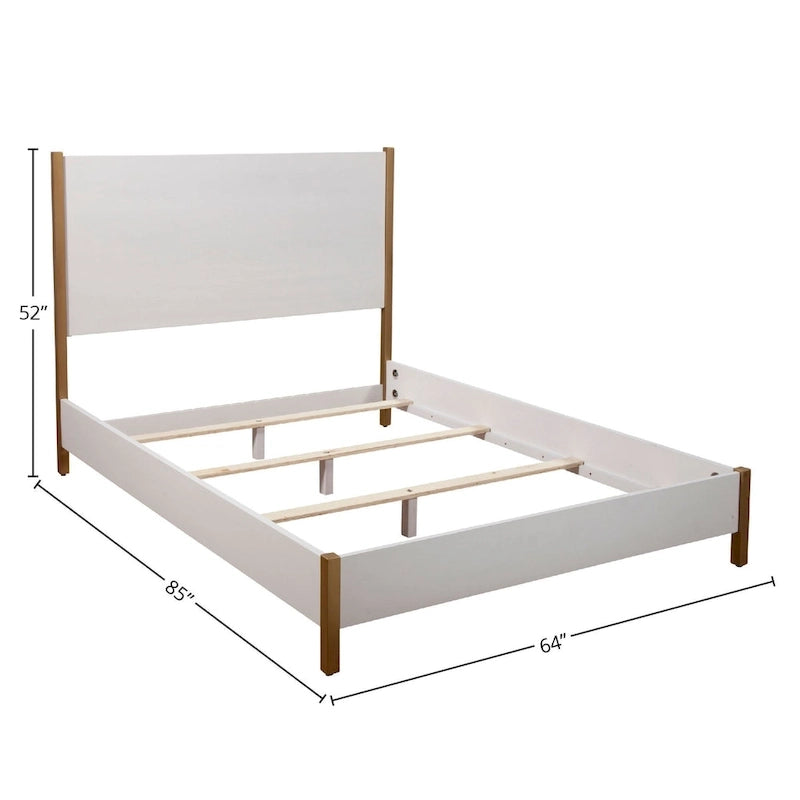 Lit Madelyn en bois avec panneau, de marque Alpine Furniture, en blanc