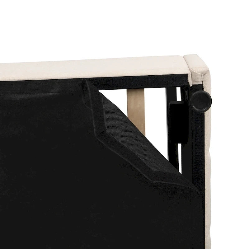 Lit plateforme rembourré avec système de rangement hydraulique -