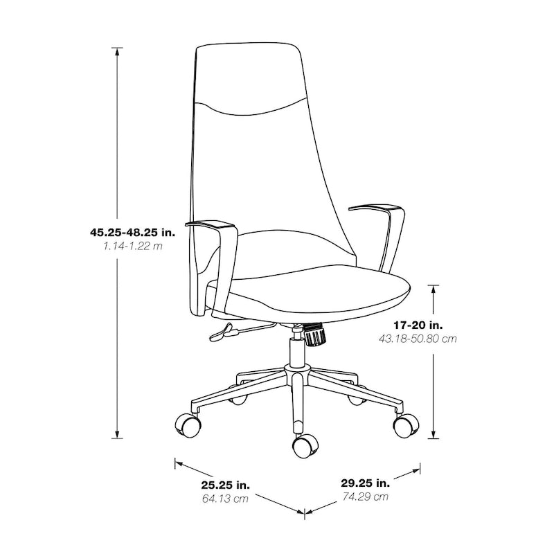 Fauteuil de bureau à dossier haut avec tissu antimicrobien