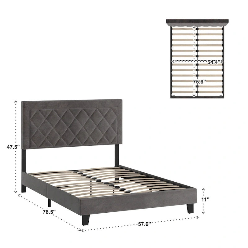 Lit plateforme en velours Dartington par iNSPIRE Q Modern