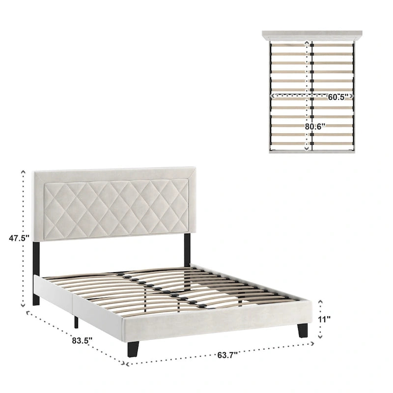 Lit plateforme en velours Dartington par iNSPIRE Q Modern