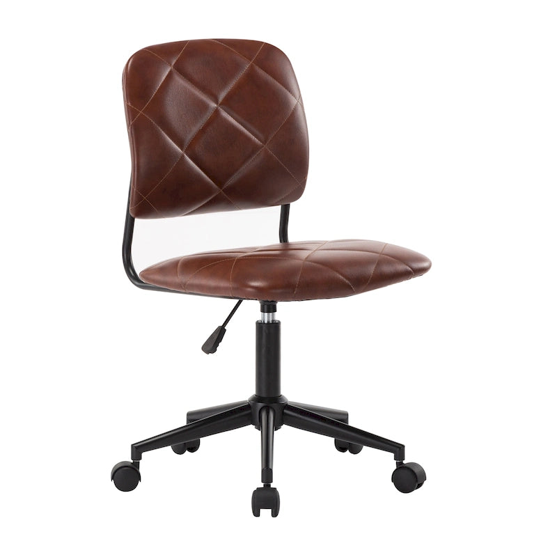 Chaise de bureau pivotante Porthos Home Kibe, revêtement en similicuir capitonné