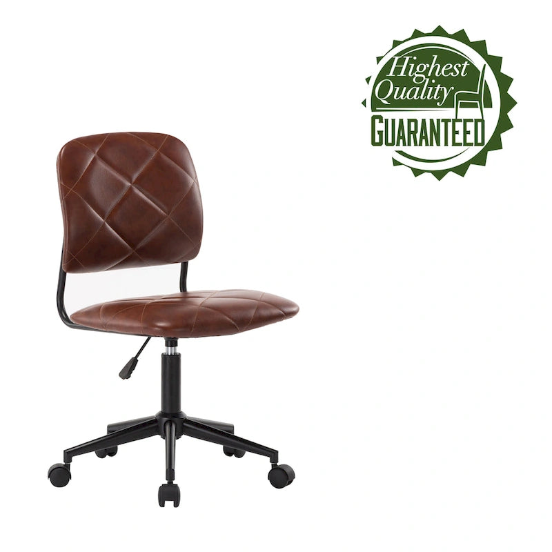 Chaise de bureau pivotante Porthos Home Kibe, revêtement en similicuir capitonné