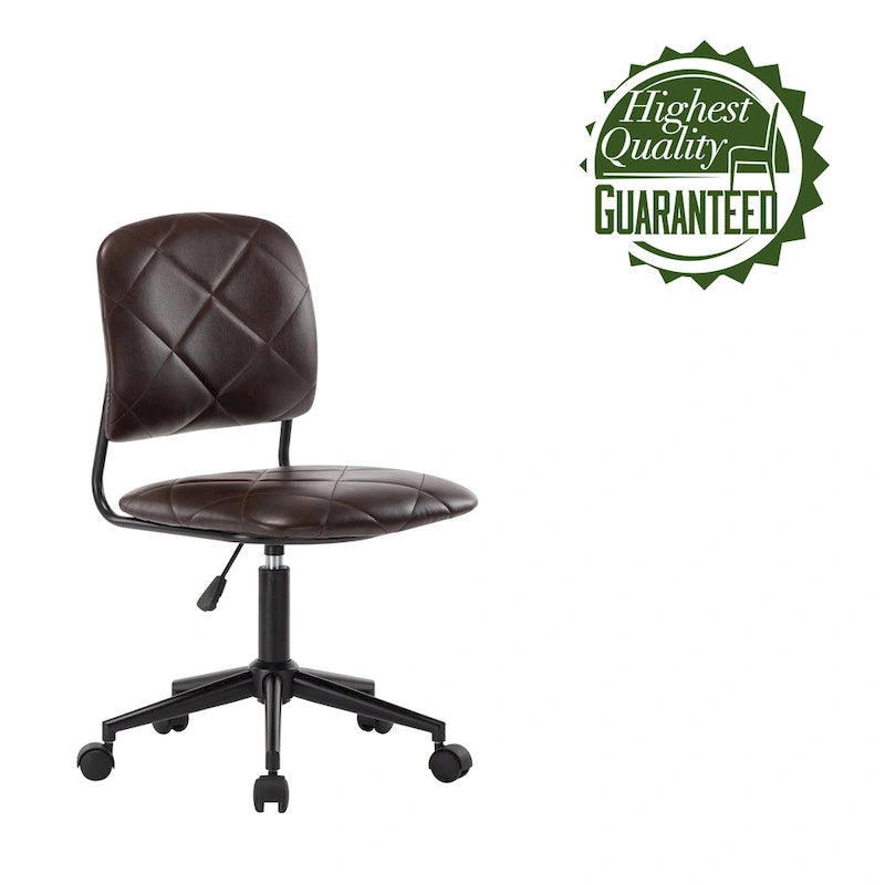 Chaise de bureau pivotante Porthos Home Kibe, revêtement en similicuir capitonné