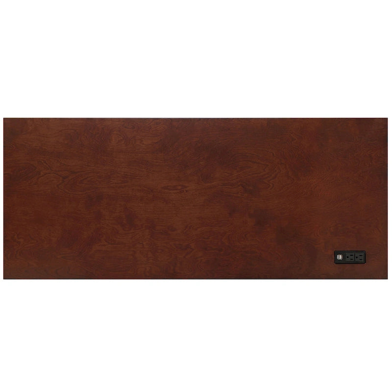 Bureau Foli Transitional de 47 po en bois avec 2 tiroirs, ports USB et prises électriques par Furniture of America