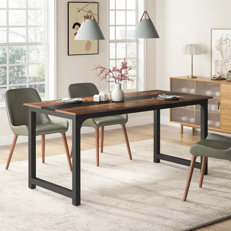Table de conférence 70,86 pouces, table de réunion avec cadre métallique stable - 70,86L x 31L x 29H