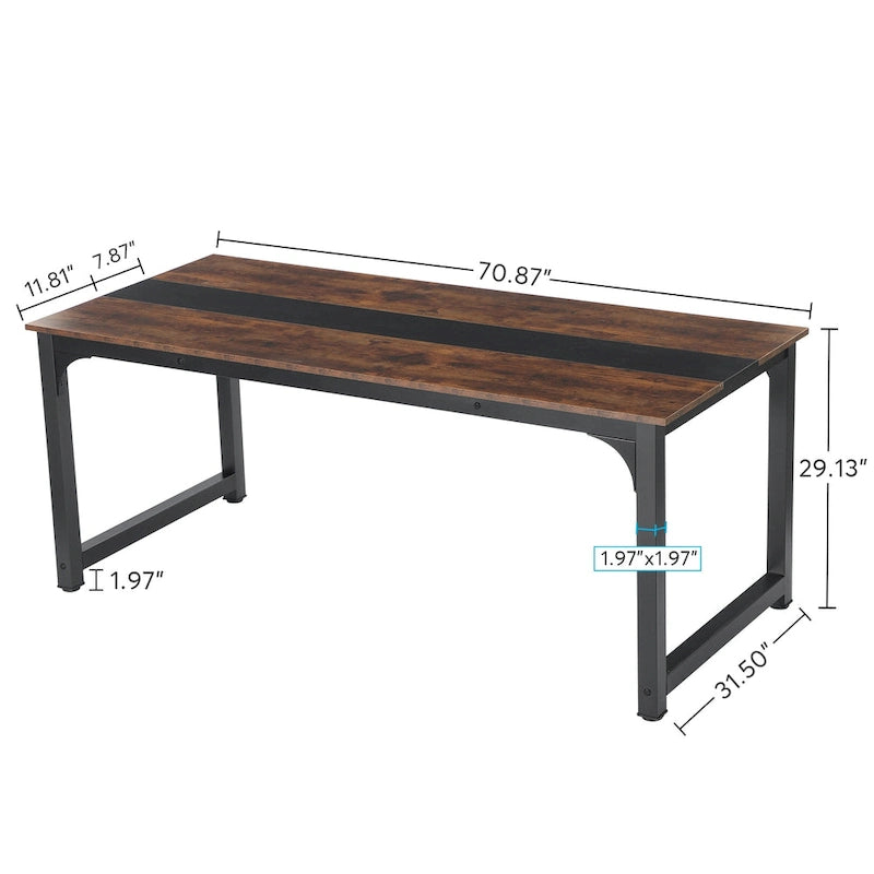Table de conférence 70,86 pouces, table de réunion avec cadre métallique stable - 70,86L x 31L x 29H