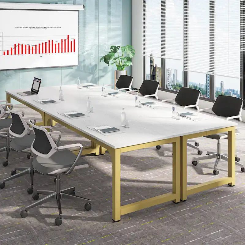 Table de conférence 70,86 pouces, table de réunion avec cadre métallique stable - 70,86L x 31L x 29H