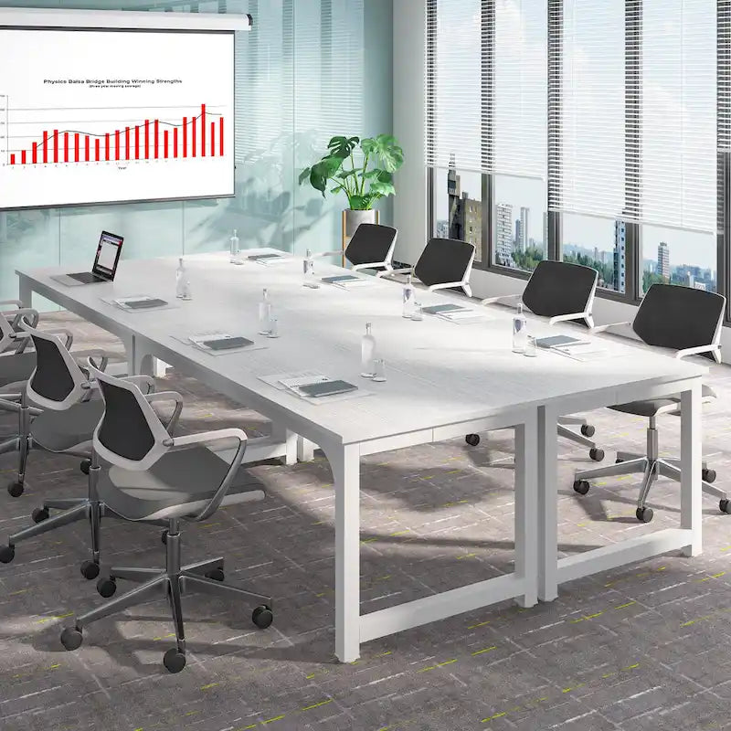 Table de conférence 70,86 pouces, table de réunion avec cadre métallique stable - 70,86L x 31L x 29H
