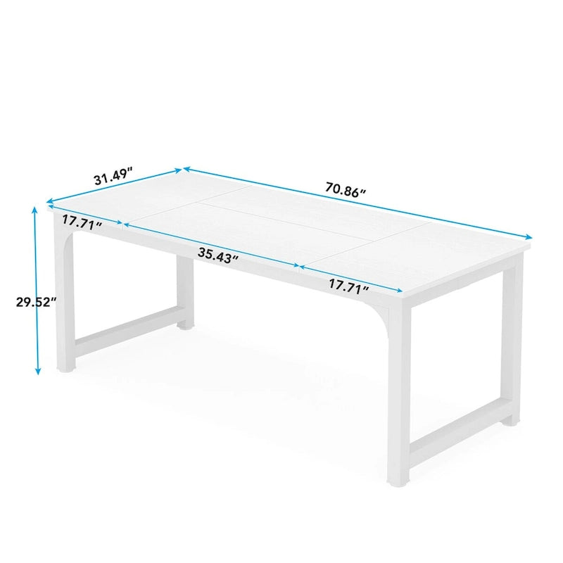 Table de conférence 70,86 pouces, table de réunion avec cadre métallique stable - 70,86L x 31L x 29H