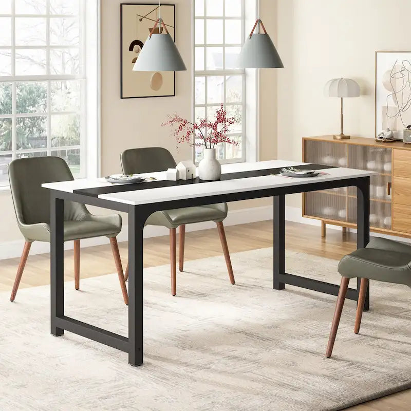 Table de conférence 70,86 pouces, table de réunion avec cadre métallique stable - 70,86L x 31L x 29H