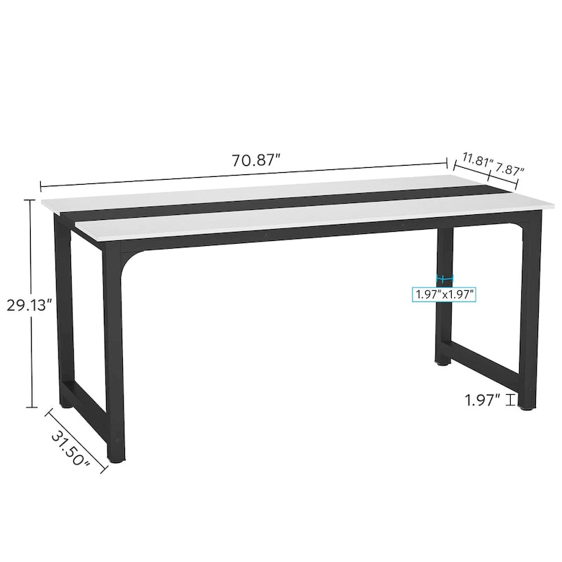 Table de conférence 70,86 pouces, table de réunion avec cadre métallique stable - 70,86L x 31L x 29H