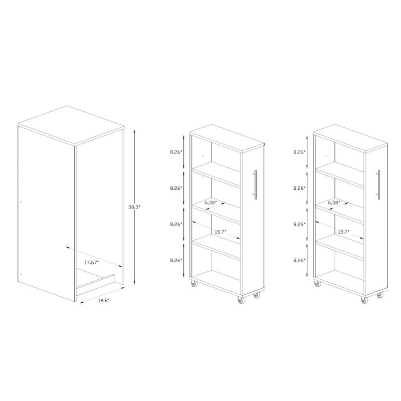 Baxton Studio Lindo – Bibliothèque en bois brun foncé avec deux portes et étagères de rangement