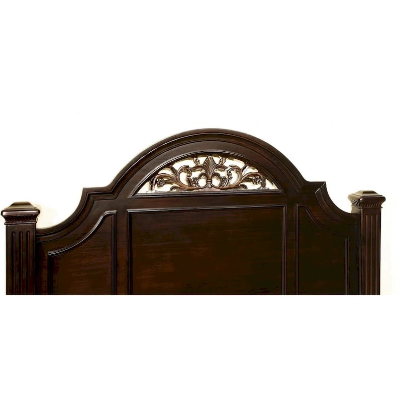 Lit à baldaquin Queen Vame traditionnel en bois de noyer Furniture of America
