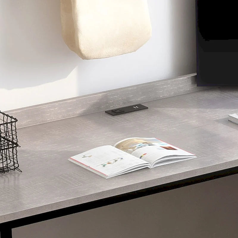 Bureau d'ordinateur en L en métal de 59 pouces Magnus Industrial avec USB par Furniture of America