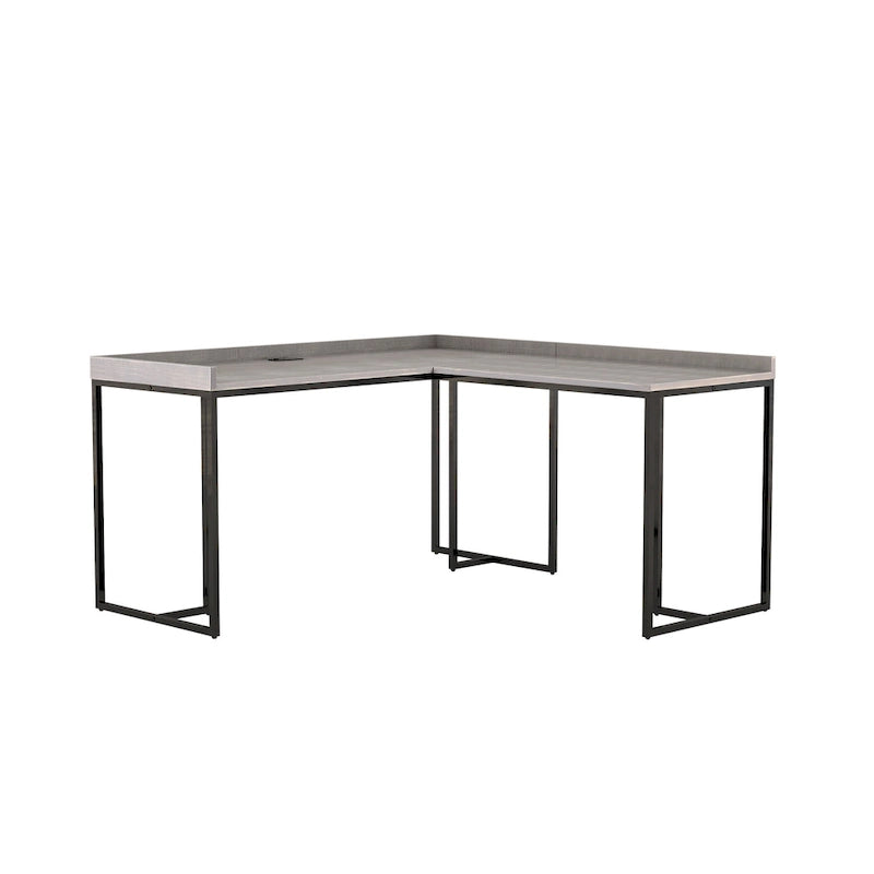Bureau d'ordinateur en L en métal de 59 pouces Magnus Industrial avec USB par Furniture of America