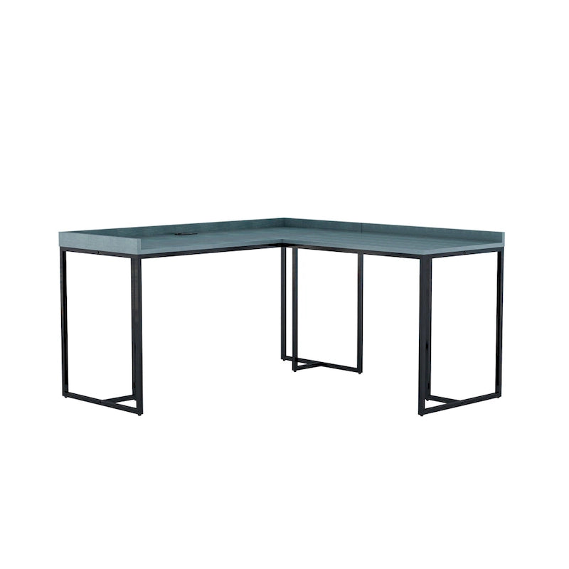 Bureau d'ordinateur en L en métal de 59 pouces Magnus Industrial avec USB par Furniture of America