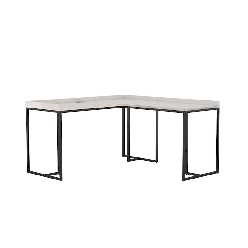 Bureau d'ordinateur en L en métal de 59 pouces Magnus Industrial avec USB par Furniture of America