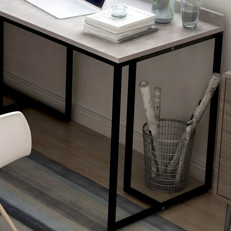 Bureau d'ordinateur en L en métal de 59 pouces Magnus Industrial avec USB par Furniture of America