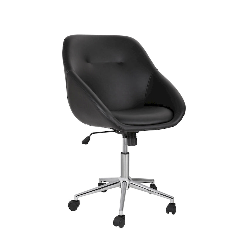 Chaise de bureau pivotante Porthos Home Hayes, piètement chromé, cuir PU