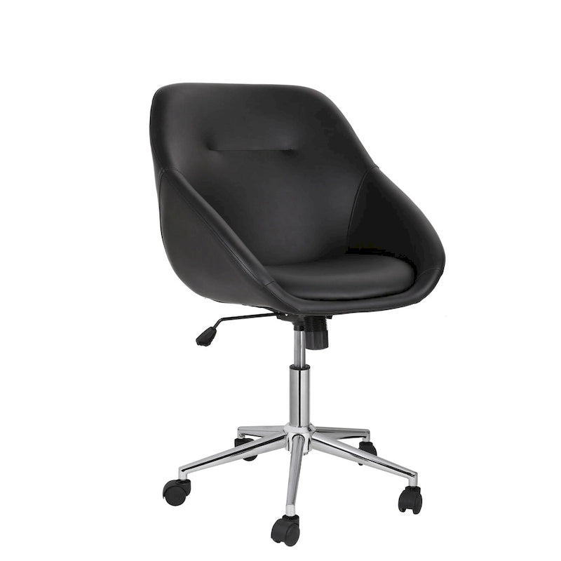 Chaise de bureau pivotante Porthos Home Hayes, piètement chromé, cuir PU