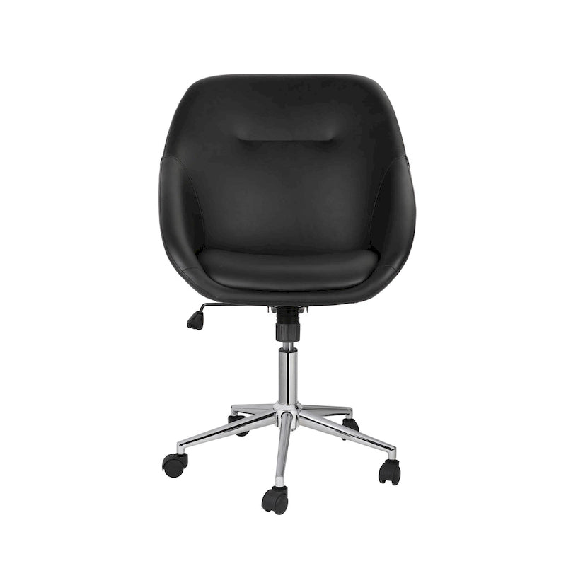 Chaise de bureau pivotante Porthos Home Hayes, piètement chromé, cuir PU