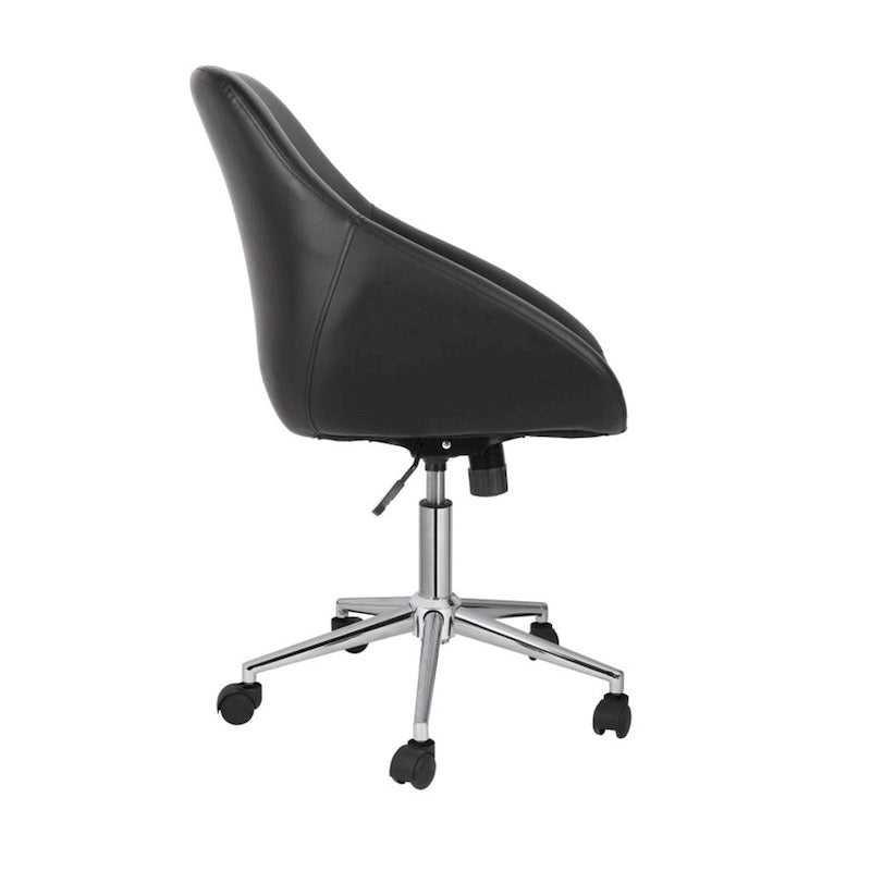 Chaise de bureau pivotante Porthos Home Hayes, piètement chromé, cuir PU