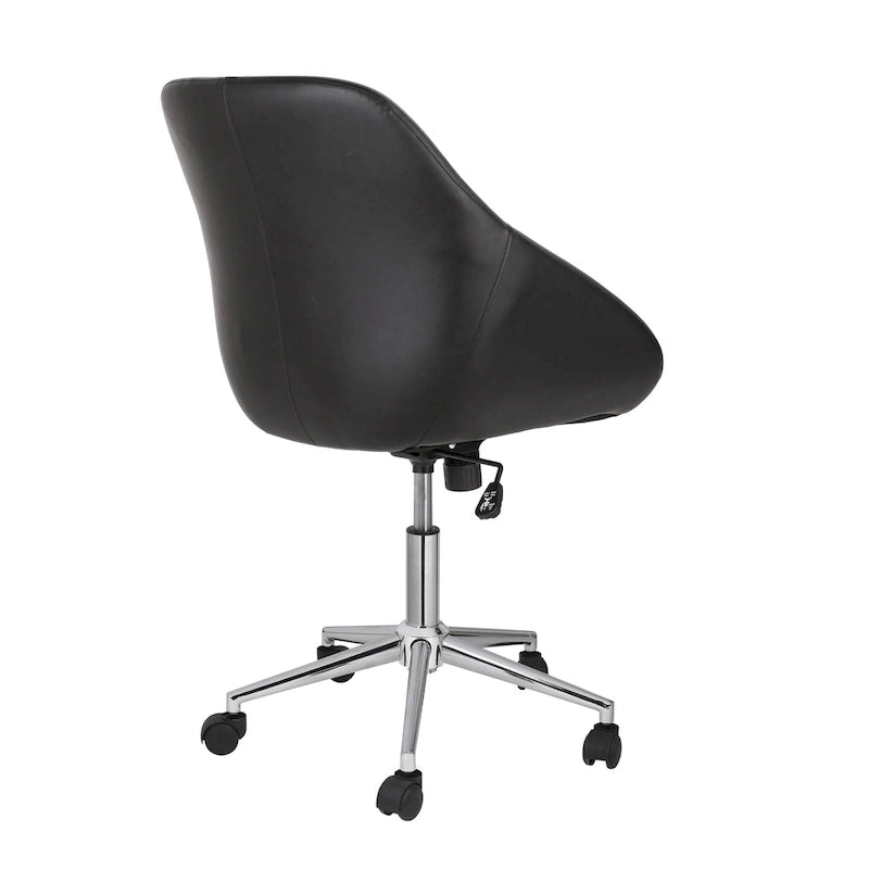 Chaise de bureau pivotante Porthos Home Hayes, piètement chromé, cuir PU