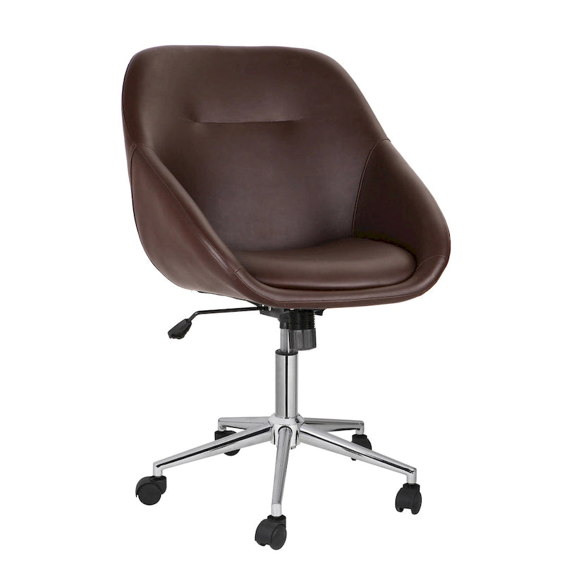 Chaise de bureau pivotante Porthos Home Hayes, piètement chromé, cuir PU
