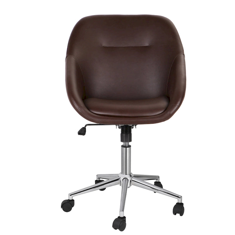 Chaise de bureau pivotante Porthos Home Hayes, piètement chromé, cuir PU