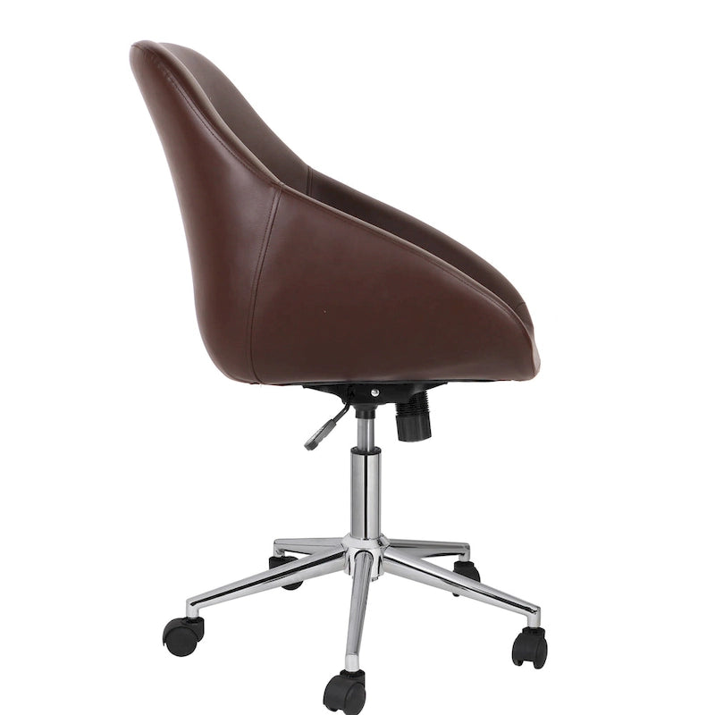 Chaise de bureau pivotante Porthos Home Hayes, piètement chromé, cuir PU