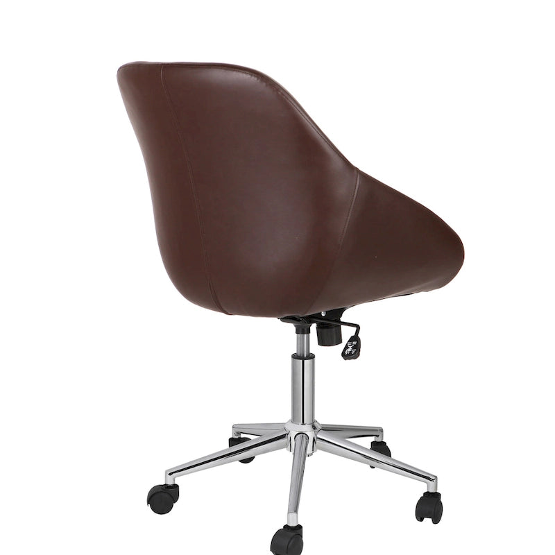 Chaise de bureau pivotante Porthos Home Hayes, piètement chromé, cuir PU